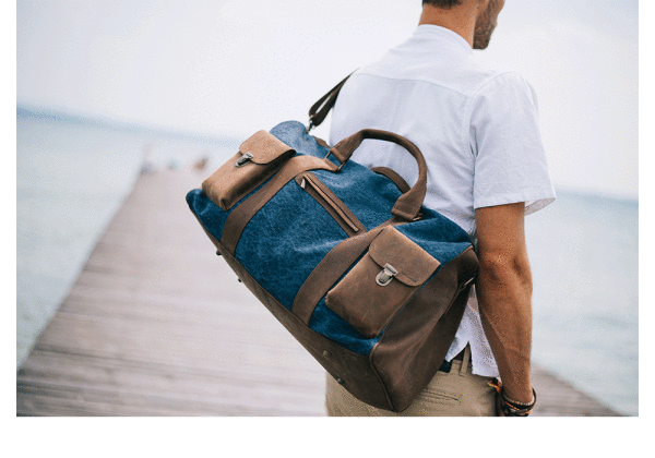 Kjøre Project Leather / Canvas Travel Bag Nuova