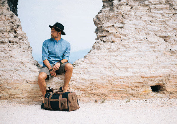 Kjøre Project Leather / Denim Boucanier Travel Bag Moda
