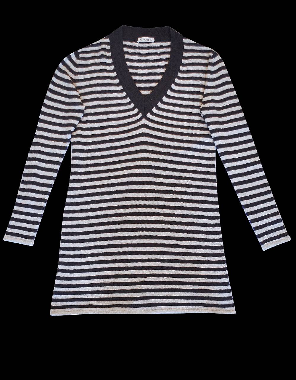 La Fabrique Aurelie Abito in Maglia Blu Navy e Bianco Vendite Flash