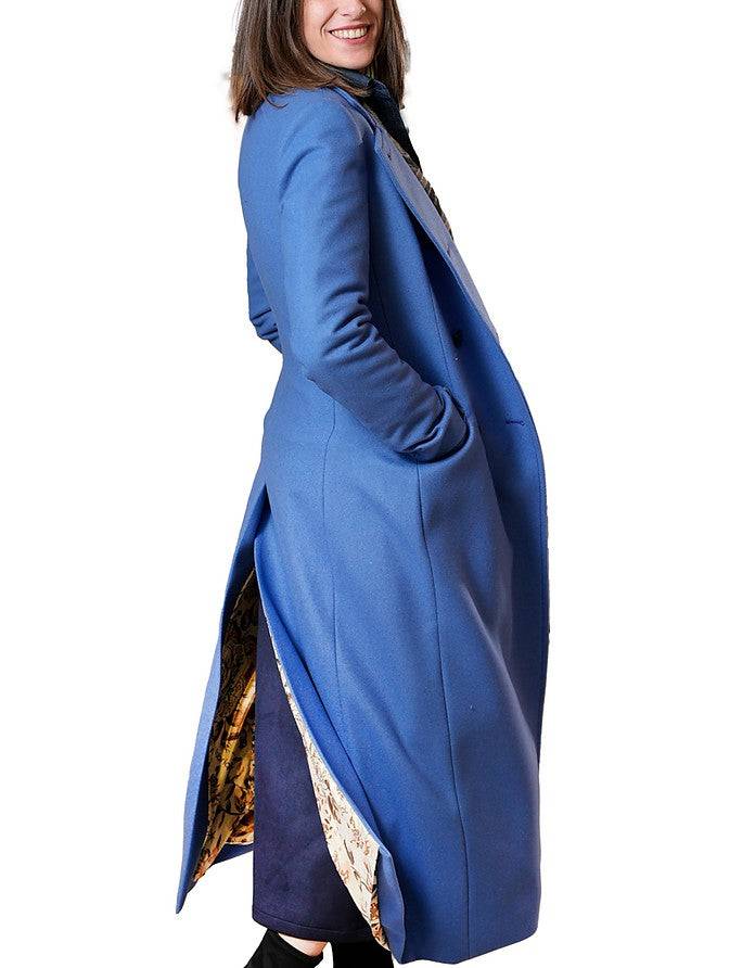La Fabrique Marguerite Cappotto in Lana Vergine Blu Fino Al -60%