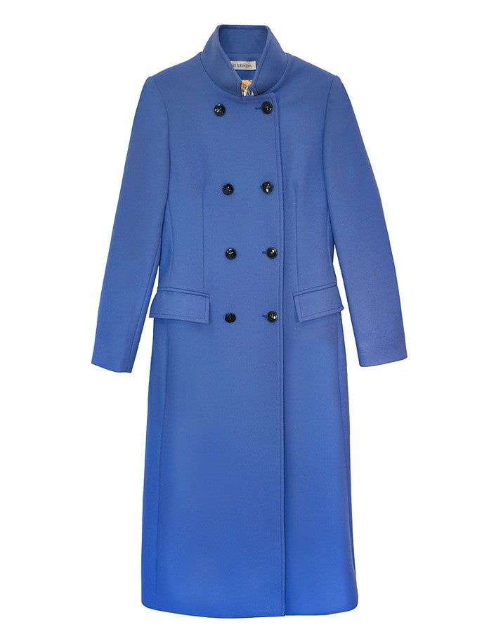 La Fabrique Marguerite Cappotto in Lana Vergine Blu Fino Al -60%