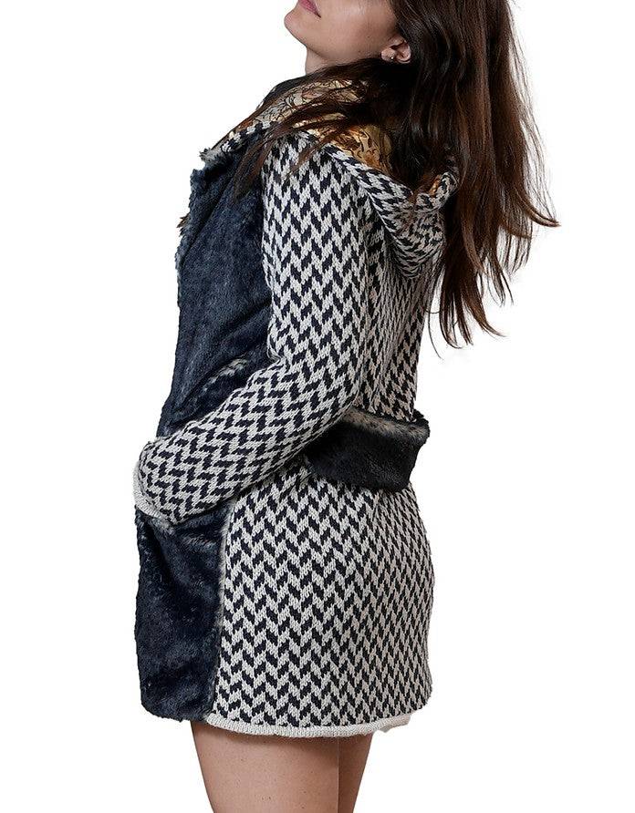 La Fabrique Pauline Cappotto in Maglia con Cappuccio Prezzo Ridotto
