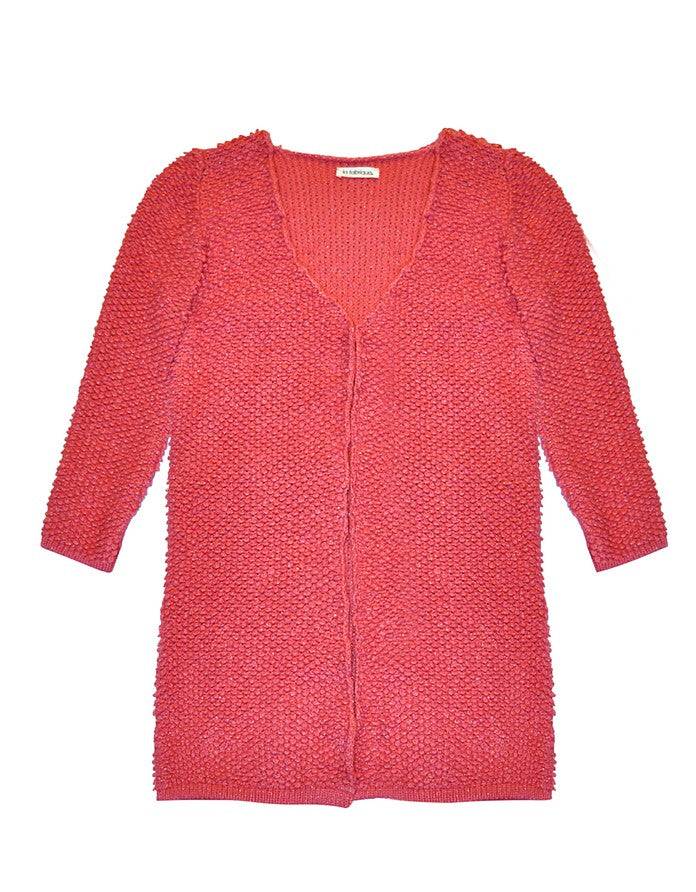 La Fabrique Sveva Cardigan in Maglia Rosa Presa