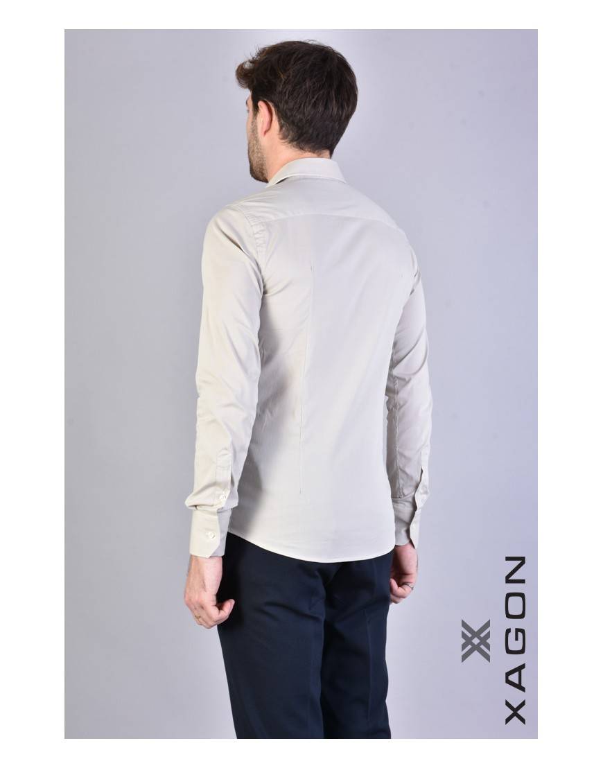 La haine inside us CAMICIA PAMATE Stretch Slim Fit Beige 2025