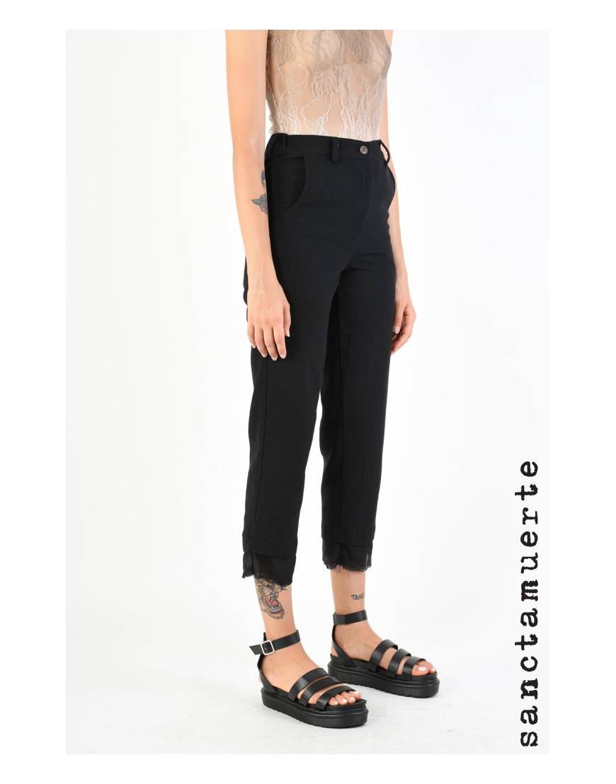 La haine inside us 9B SM299 PANTALONE Nero Saldi Di Fabbrica