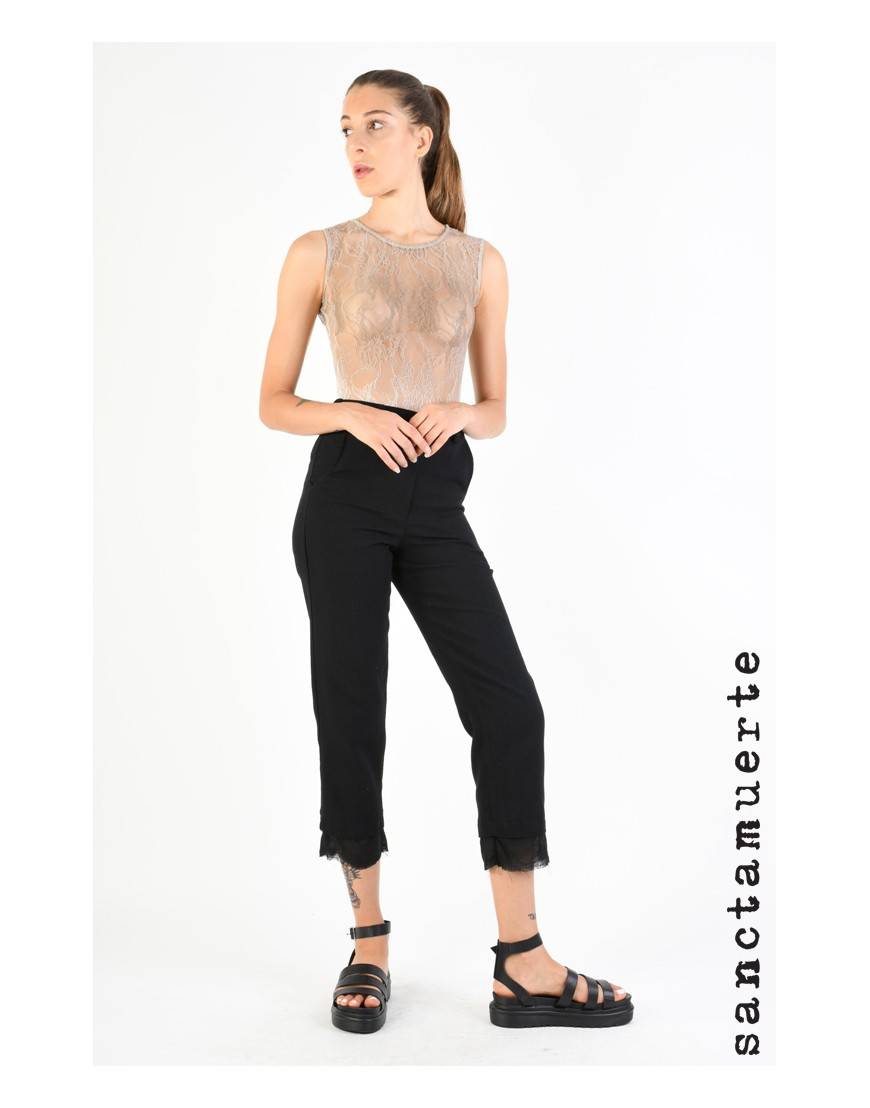 La haine inside us 9B SM299 PANTALONE Nero Saldi Di Fabbrica