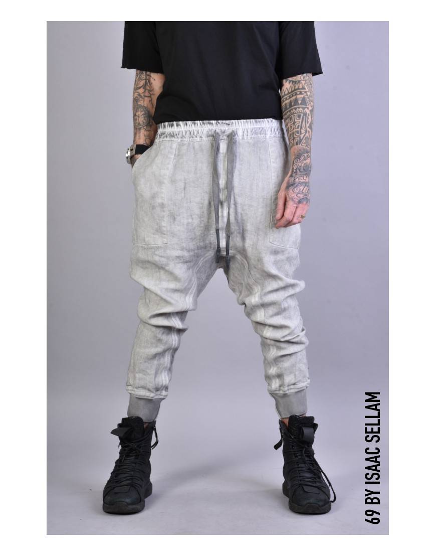 La haine inside us PANTS BANDE LINEN Grey Promozione Limitata