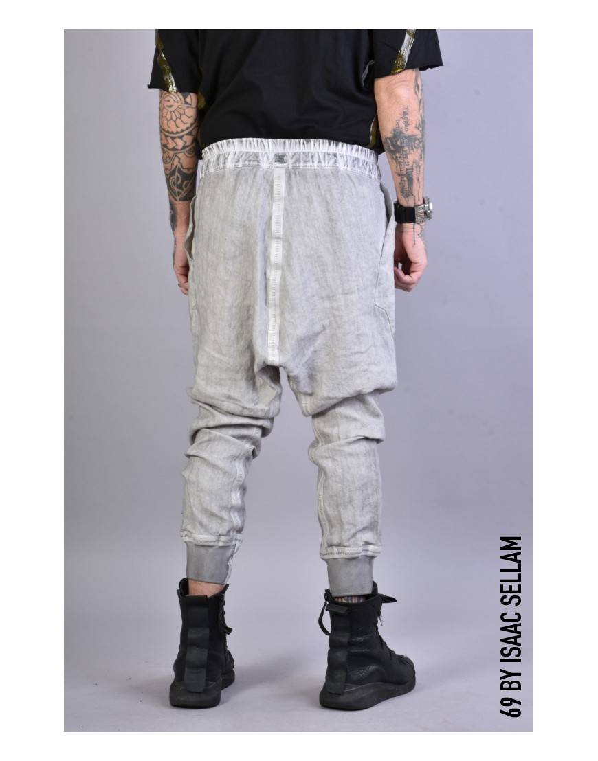 La haine inside us PANTS BANDE LINEN Grey Promozione Limitata