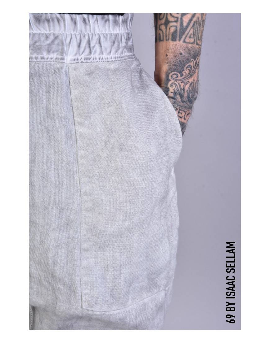 La haine inside us PANTS BANDE LINEN Grey Promozione Limitata