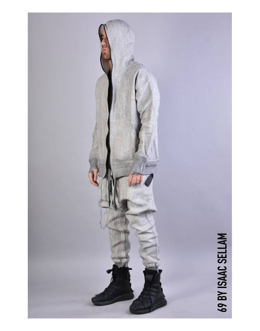 La haine inside us ZIPPY HOOD LINEN Grey Prezzo Ridotto
