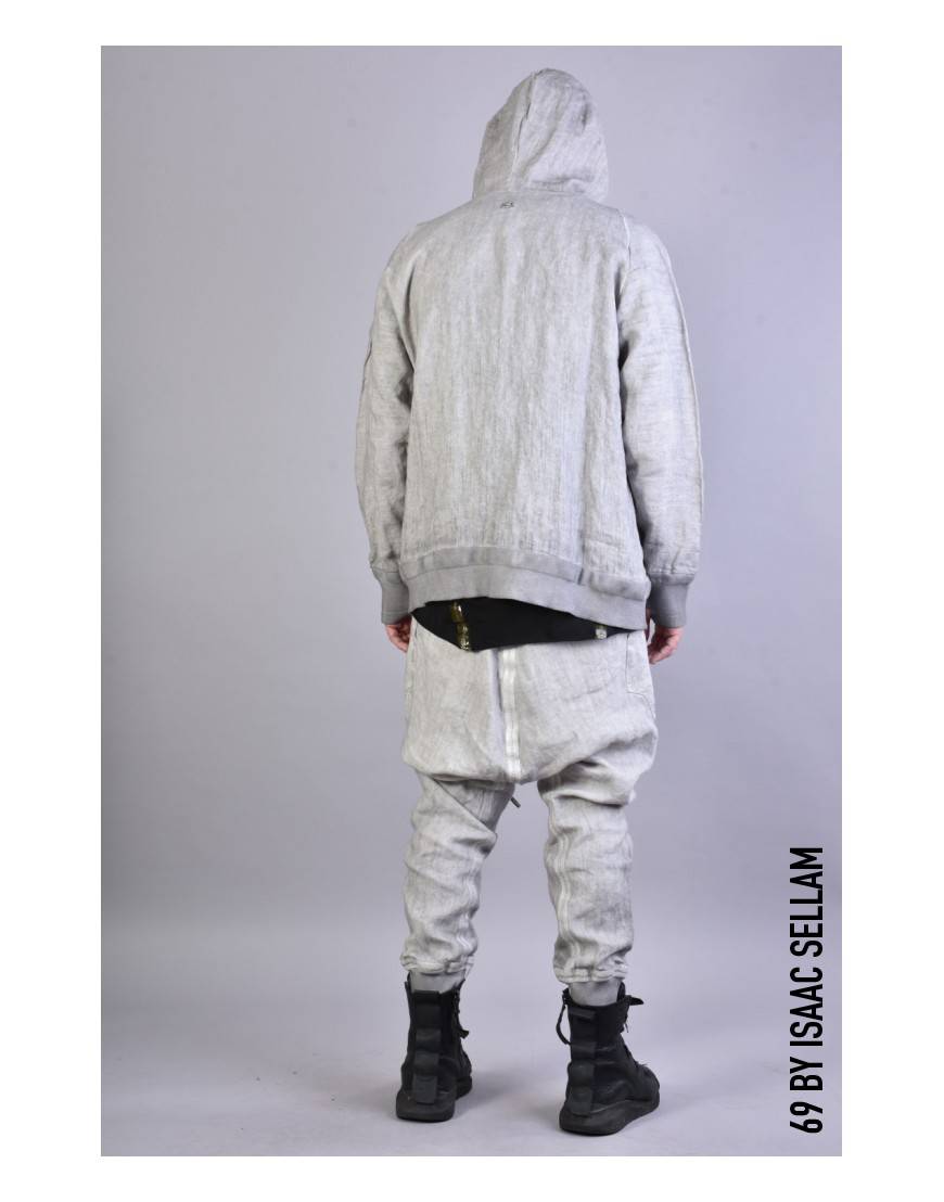 La haine inside us ZIPPY HOOD LINEN Grey Prezzo Ridotto