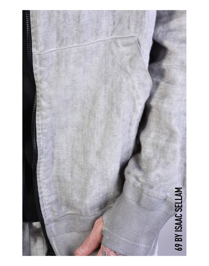 La haine inside us ZIPPY HOOD LINEN Grey Prezzo Ridotto