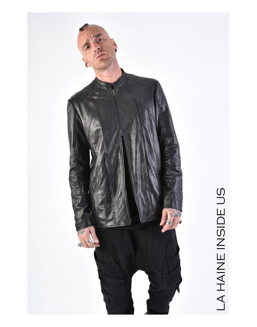 La haine inside us 3B LM161 GIUBBINO PELLE Nero Spedizione Gratuita