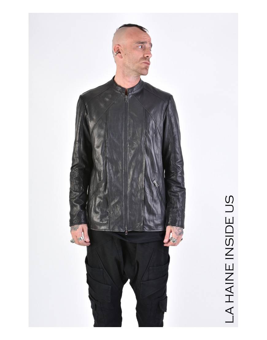 La haine inside us 3B LM161 GIUBBINO PELLE Nero Spedizione Gratuita