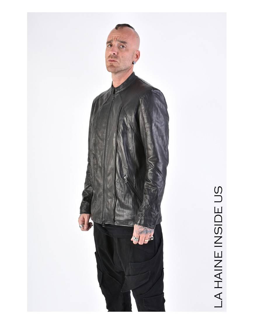 La haine inside us 3B LM161 GIUBBINO PELLE Nero Spedizione Gratuita