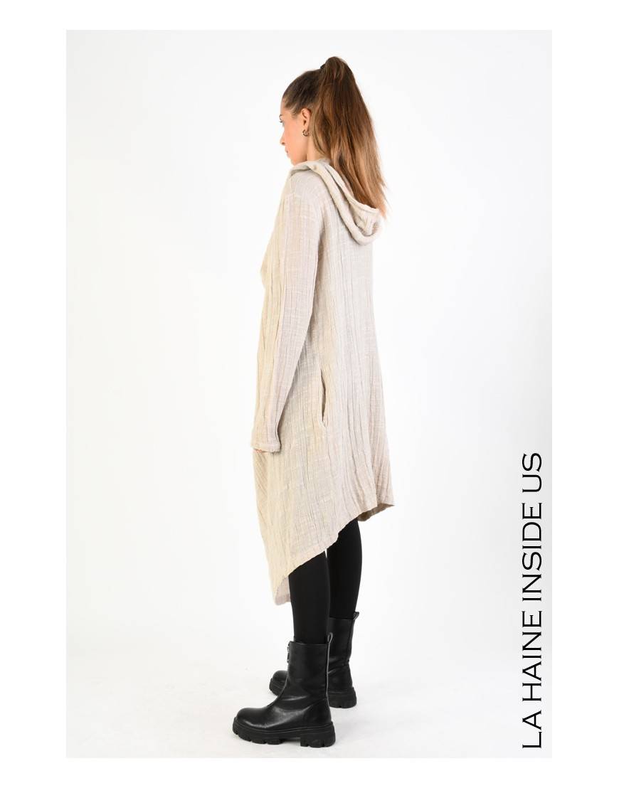 La haine inside us 3J LM164 CARDIGAN UNISEX D Beige Pezzi Unici