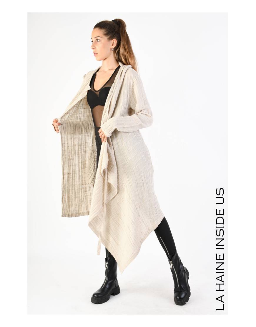 La haine inside us 3J LM164 CARDIGAN UNISEX D Beige Pezzi Unici