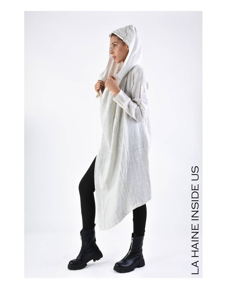 La haine inside us 3J LM164 CARDIGAN UNISEX D Bianco Soddisfazione Garantita