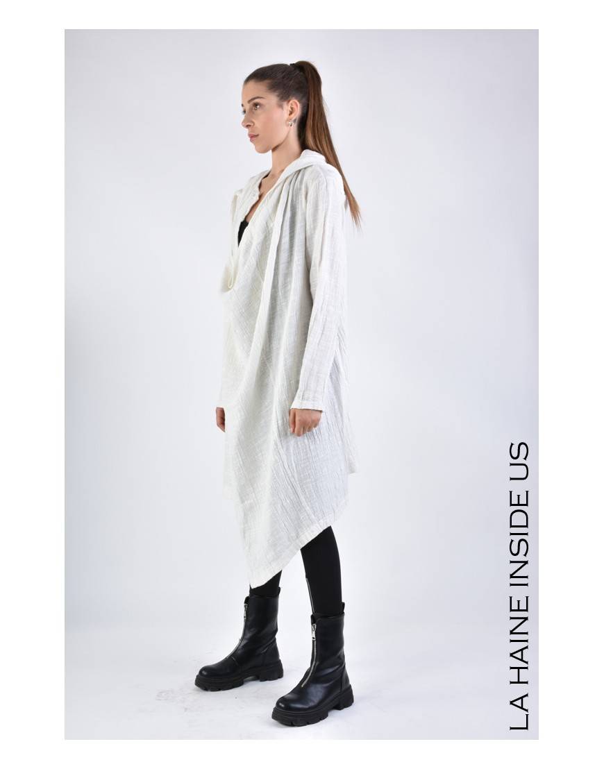 La haine inside us 3J LM164 CARDIGAN UNISEX D Bianco Soddisfazione Garantita