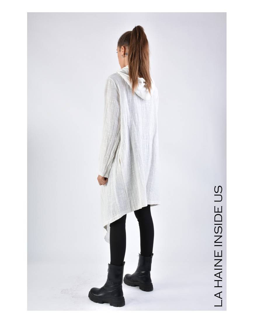 La haine inside us 3J LM164 CARDIGAN UNISEX D Bianco Soddisfazione Garantita