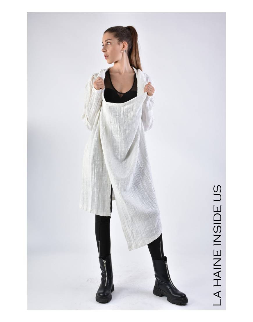 La haine inside us 3J LM164 CARDIGAN UNISEX D Bianco Soddisfazione Garantita