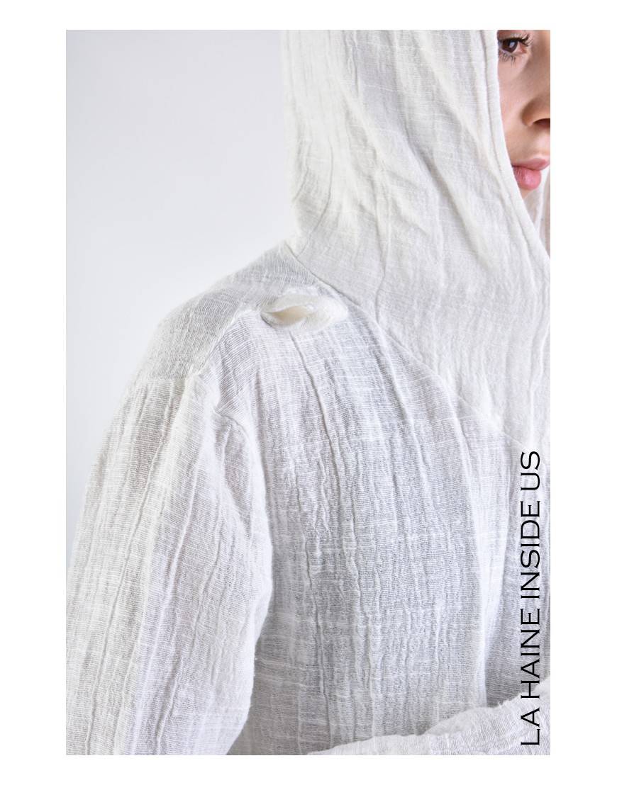 La haine inside us 3J LM164 CARDIGAN UNISEX D Bianco Soddisfazione Garantita