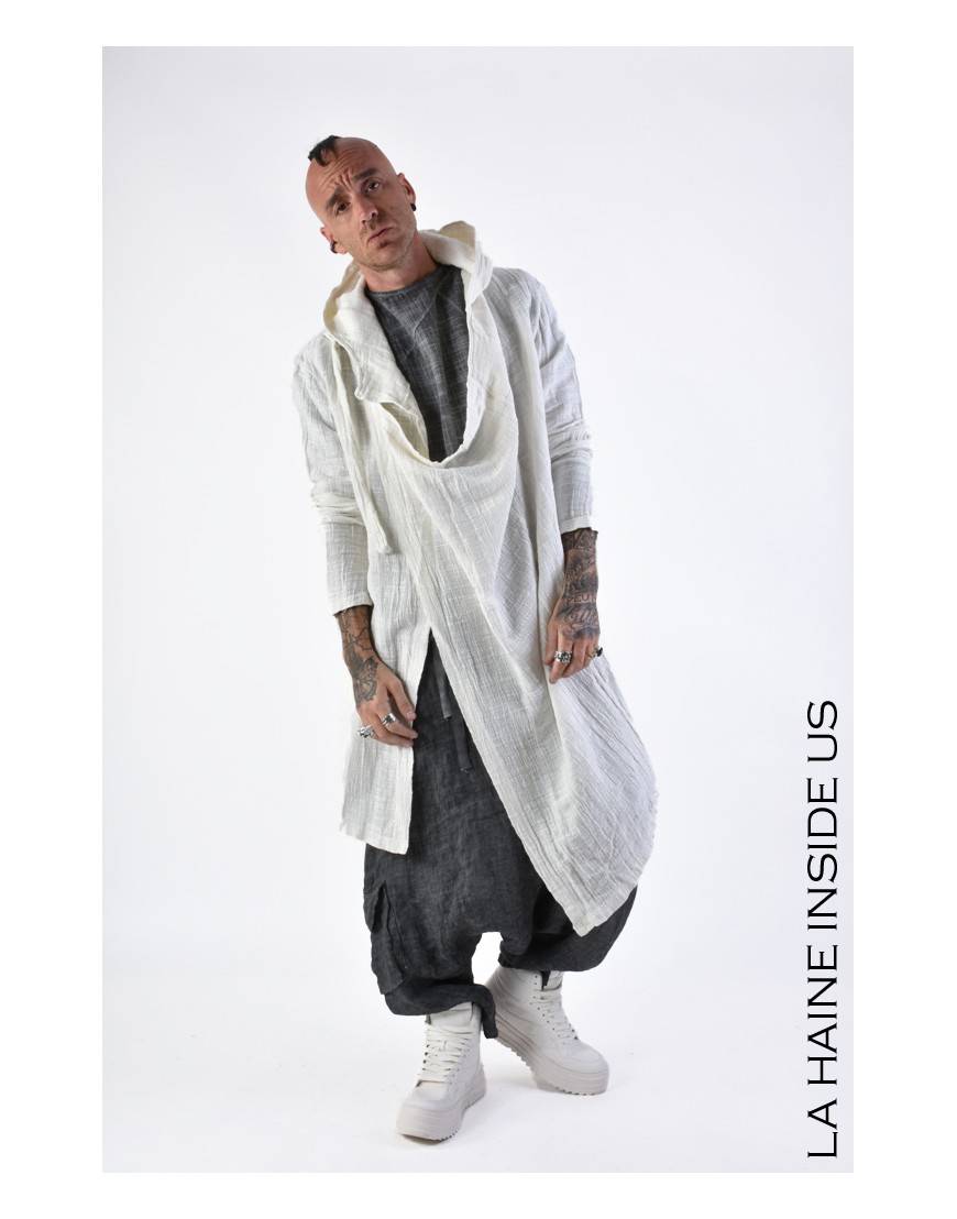 La haine inside us 3J LM164 CARDIGAN UNISEX U Bianco Negozi Online