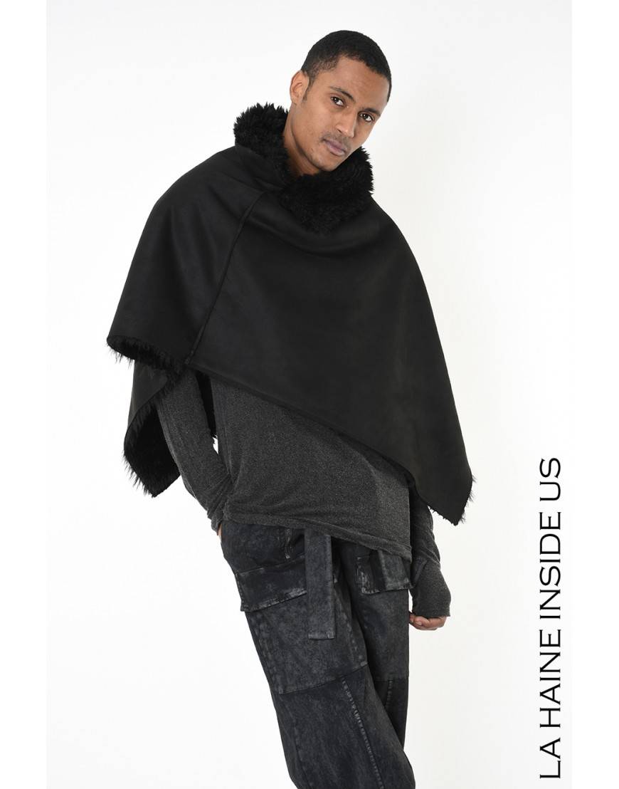 La haine inside us 4- LW862 PONCHO UNISEX U Nero Qualità