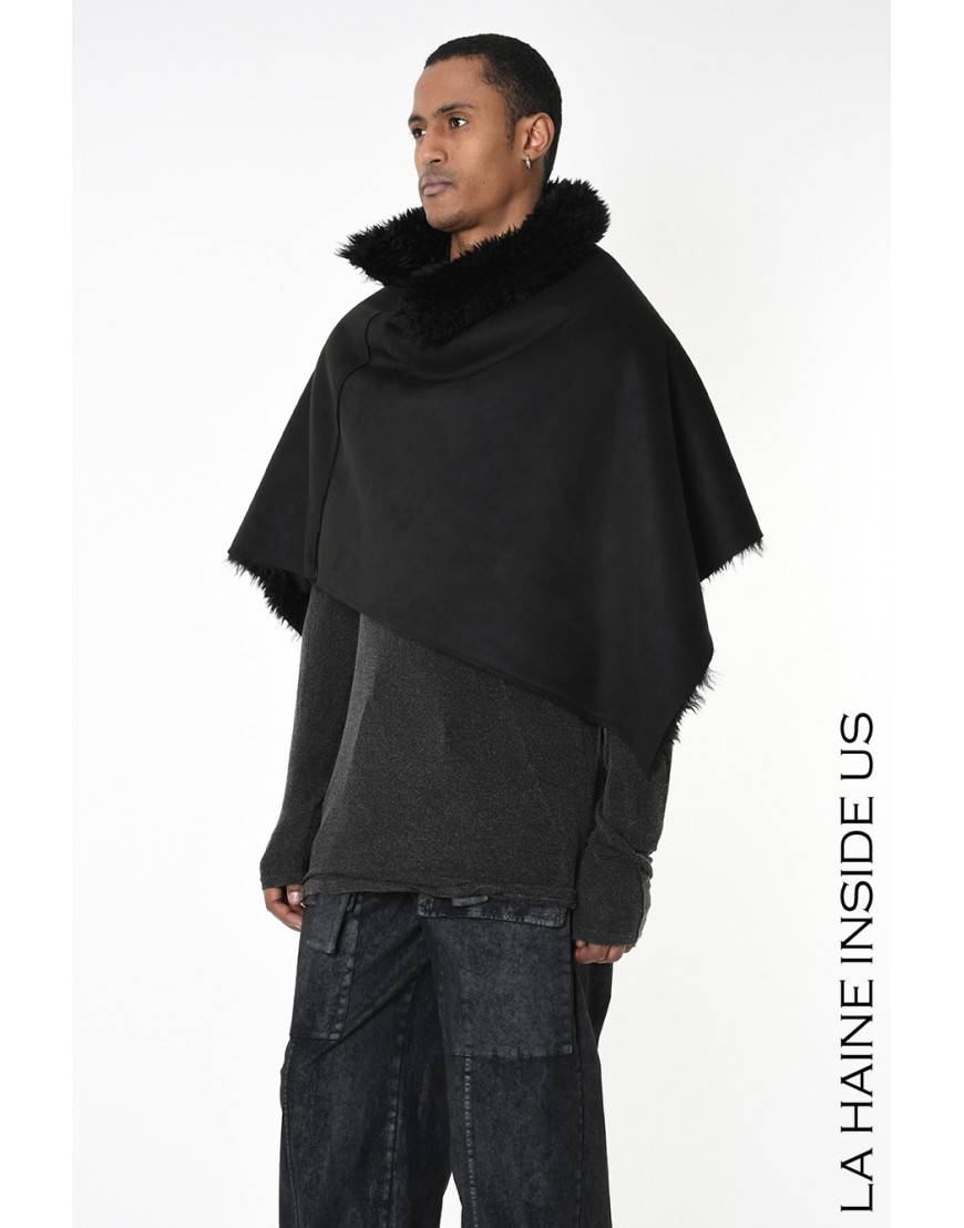 La haine inside us 4- LW862 PONCHO UNISEX U Nero Qualità