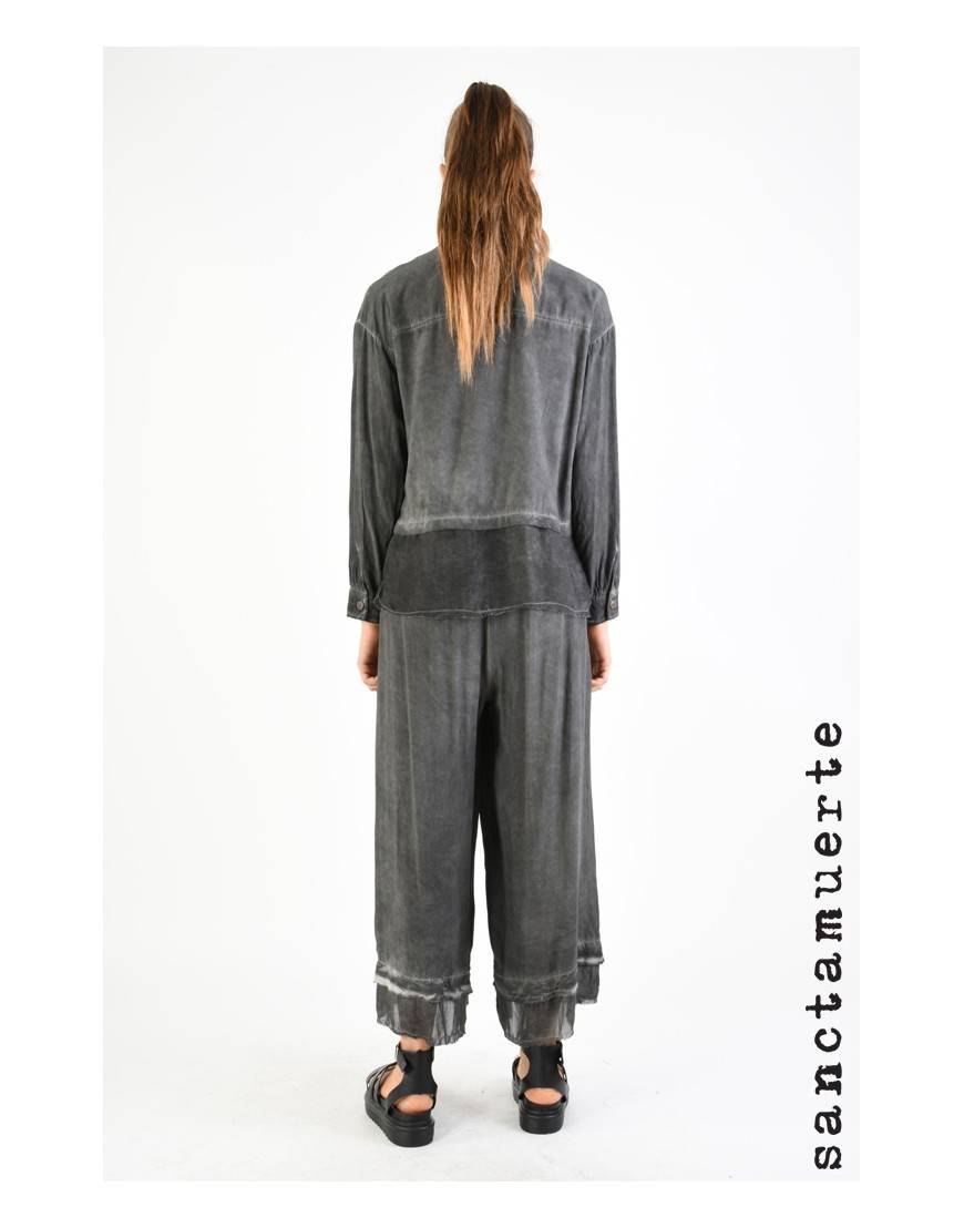 La haine inside us 9B SM334 CAMICIA Grigio Smaltimento dello stoccaggio