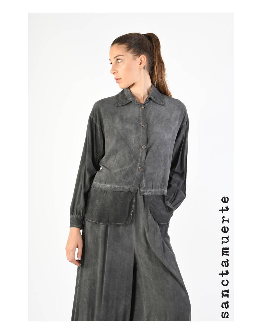 La haine inside us 9B SM334 CAMICIA Grigio Smaltimento dello stoccaggio