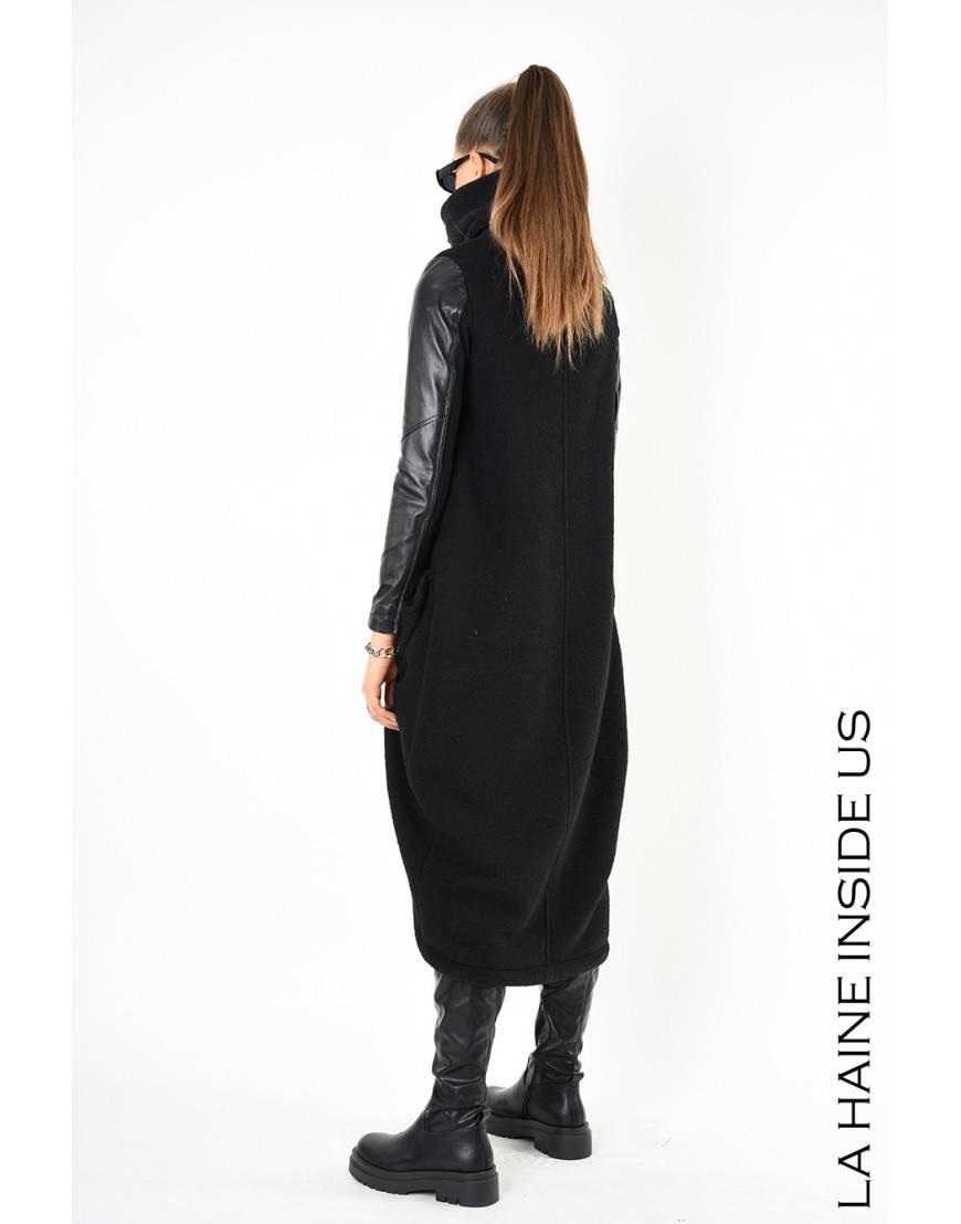 La haine inside us 4B LW799 CAPPOTTO Nero Fino al 50% di sconto