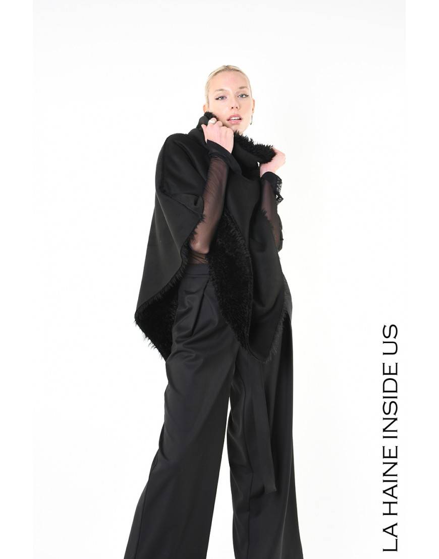 La haine inside us 4- LW862 PONCHO UNISEX D Nero Promozione