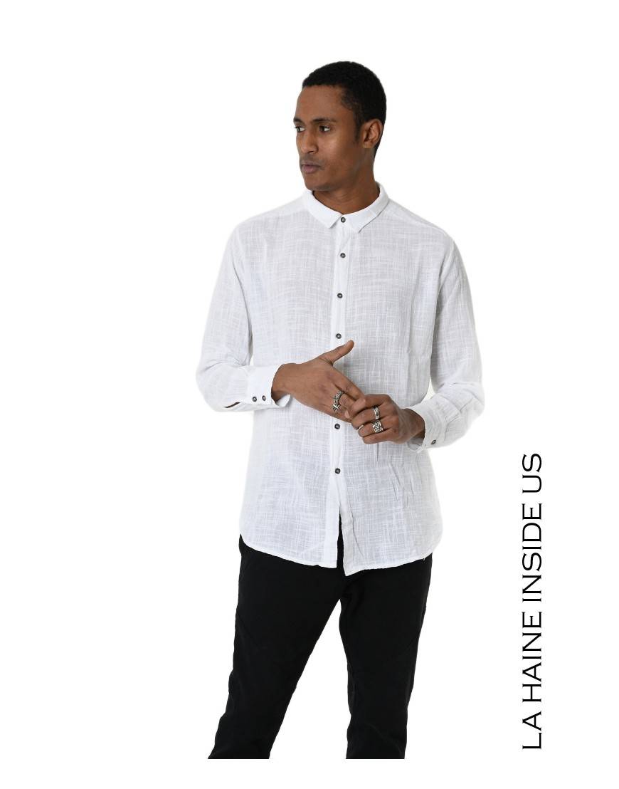 La haine inside us 3V LM116 CAMICIA Bianco Offerta per la Festa della Mamma