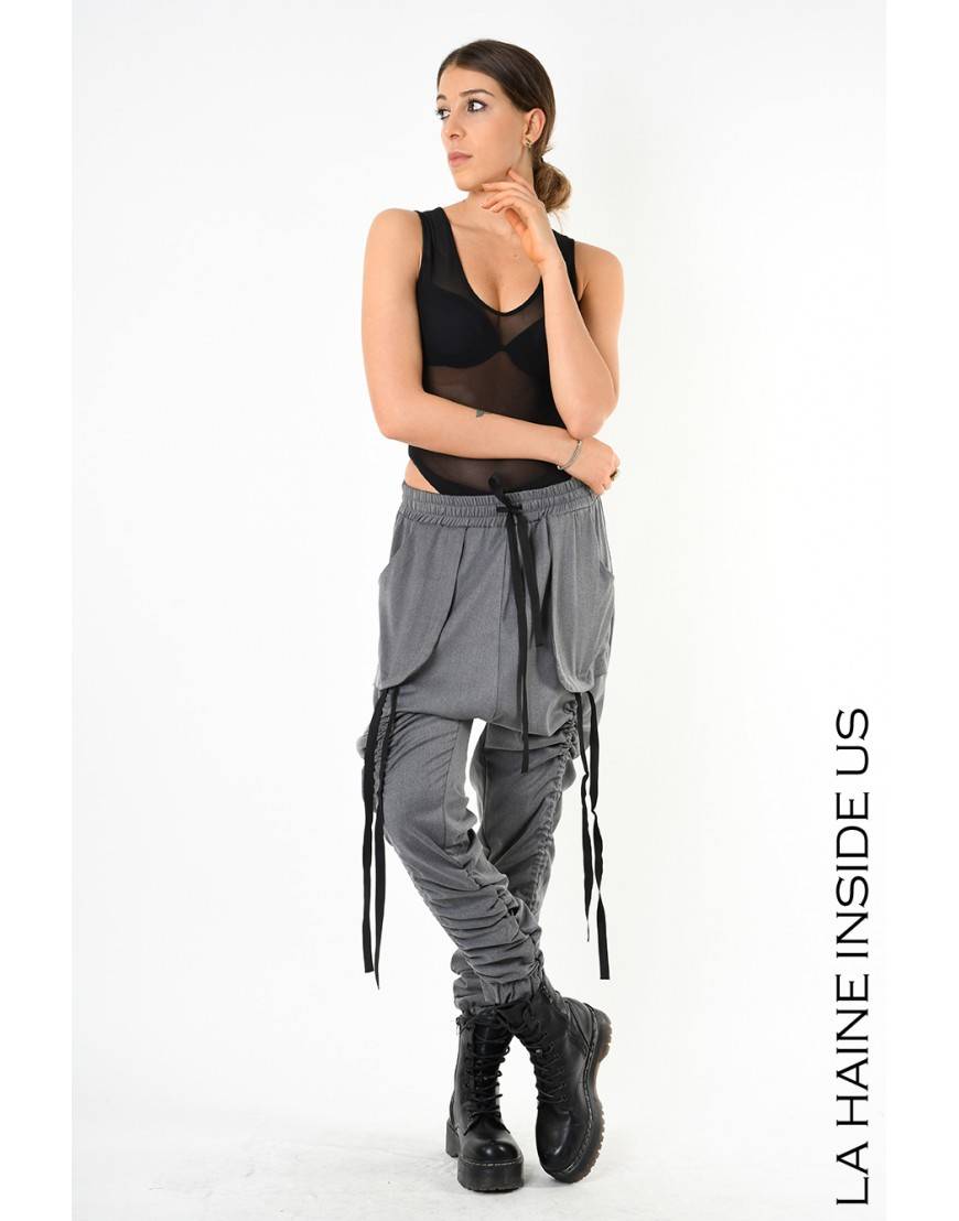 La haine inside us 4B LW836 PANTALONE Grigio Pezzi Unici