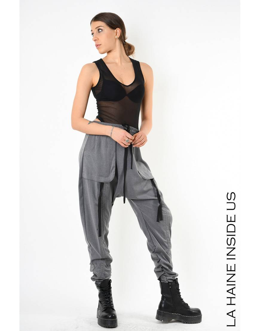 La haine inside us 4B LW836 PANTALONE Grigio Pezzi Unici