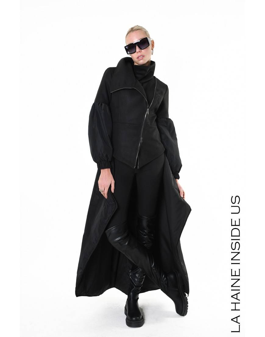 La haine inside us 4B LW837 CAPPOTTO Nero Qualità Garantita