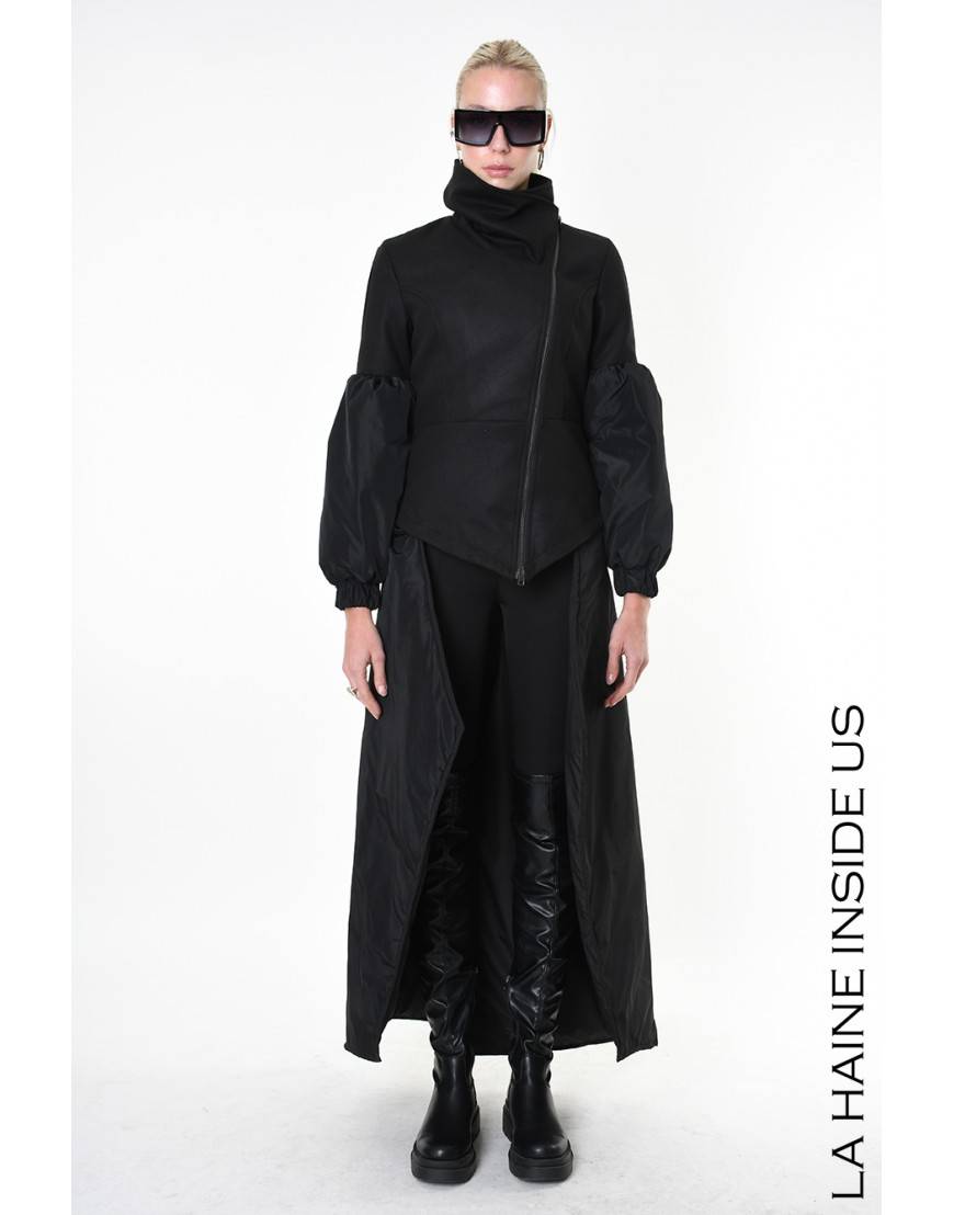 La haine inside us 4B LW837 CAPPOTTO Nero Qualità Garantita