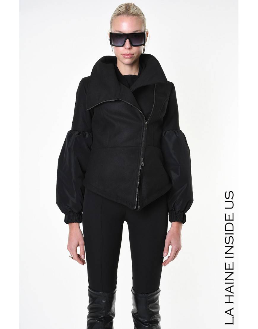 La haine inside us 4B LW837 CAPPOTTO Nero Qualità Garantita
