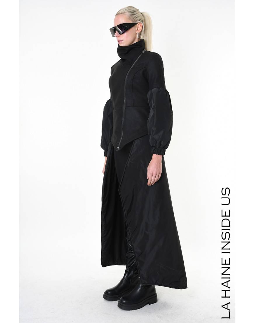 La haine inside us 4B LW837 CAPPOTTO Nero Qualità Garantita