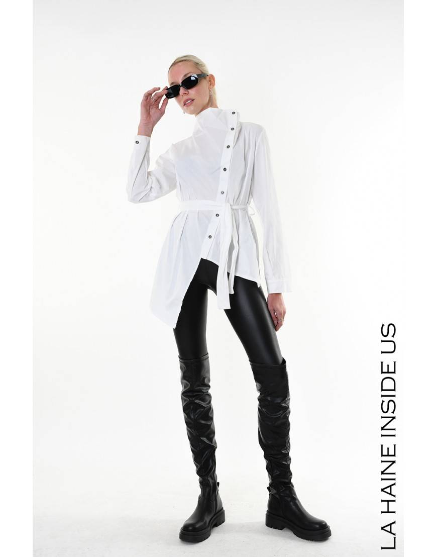La haine inside us 4V LW911 CAMICIA Bianco Presa