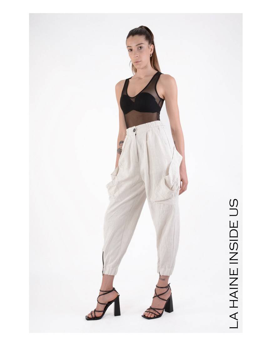 La haine inside us 4B LW646 PANTALONE Bianco Vendite stagionali