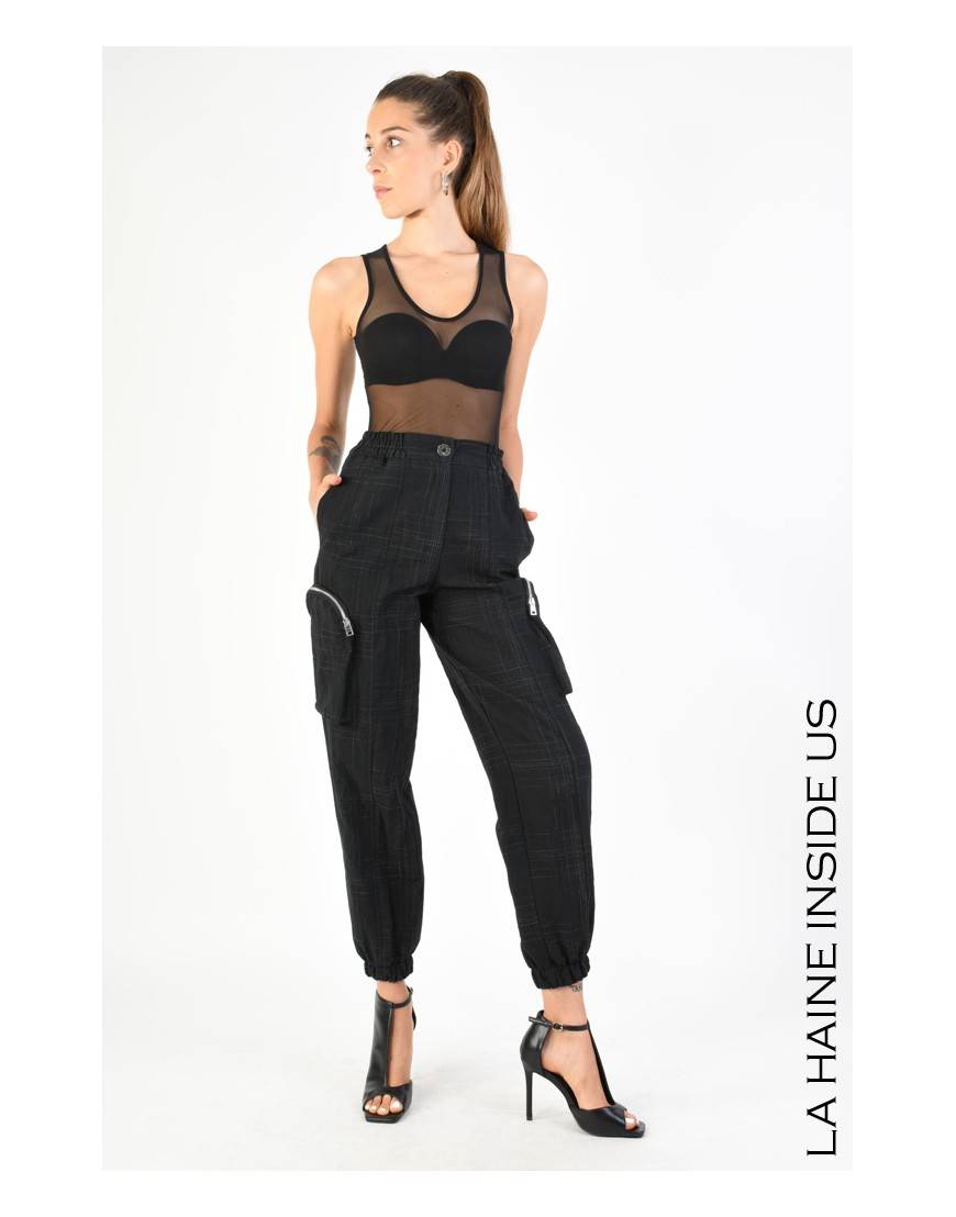 La haine inside us 4B LW685 PANTALONE Nero Latest fashion