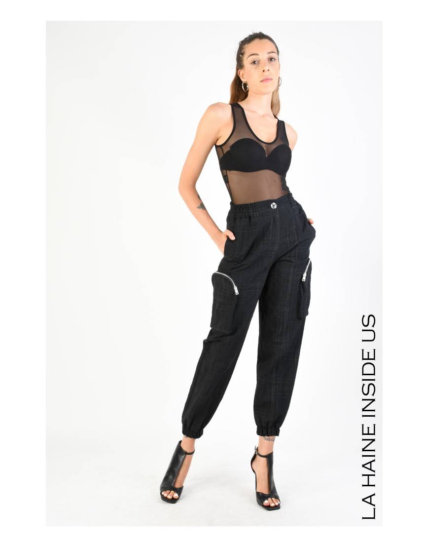 La haine inside us 4B LW685 PANTALONE Nero Latest fashion