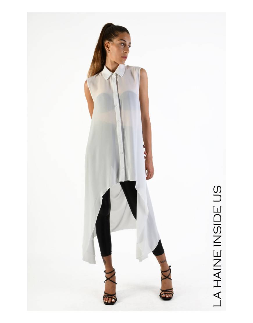 La haine inside us 4B LW698 CAMICIA Bianco Grandi sconti