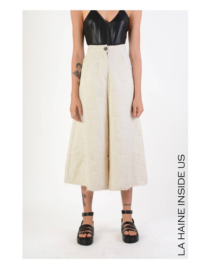 La haine inside us 4B LW717 PANTALONE Ecru Liquidazione