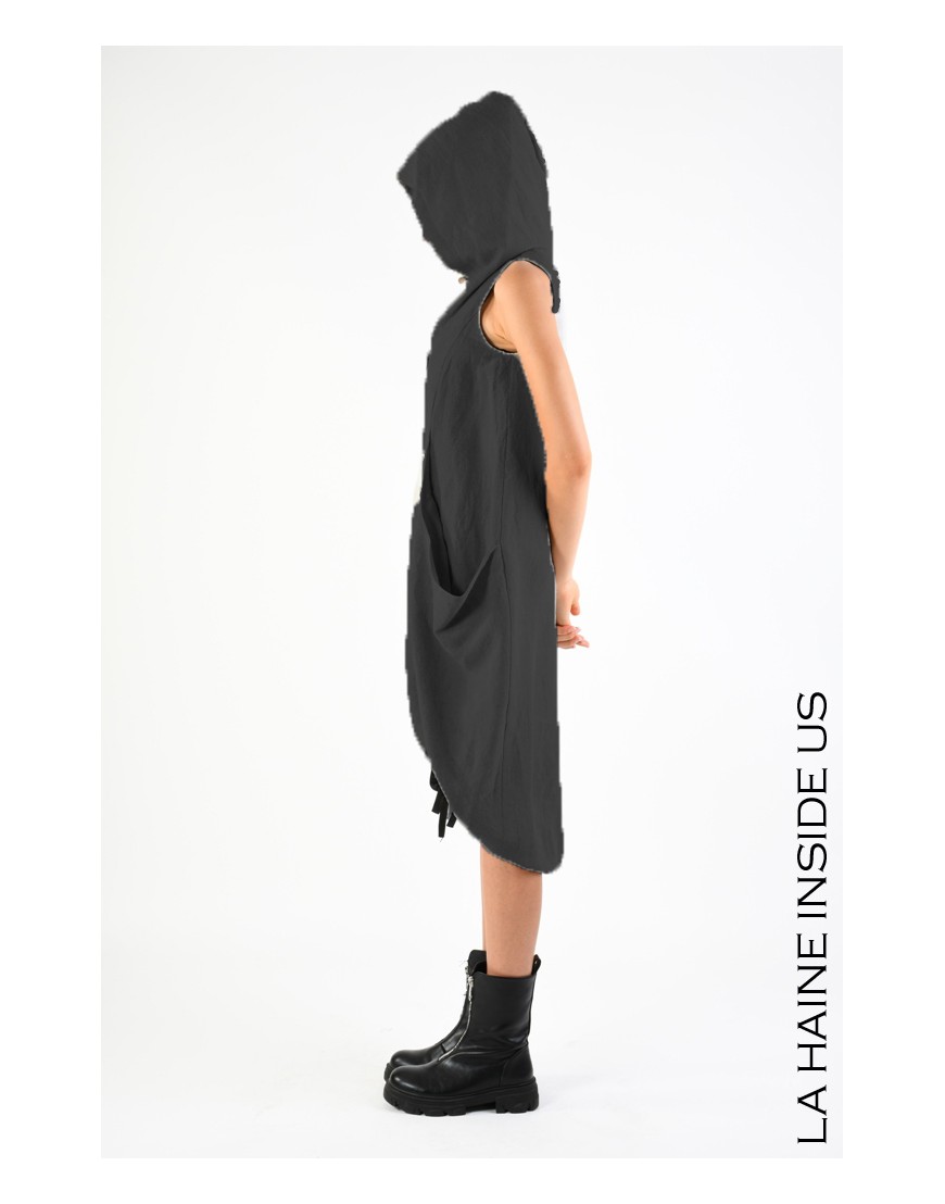 La haine inside us 4B LW782 ABITO/GILET Nero Ritorno libero