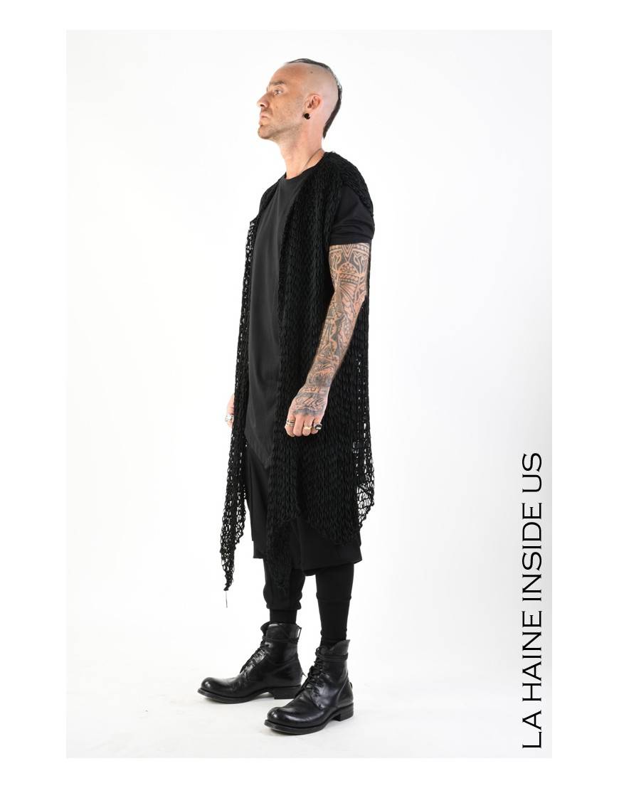 La haine inside us 4J LW775 CARDIGAN UNISEX U Nero I Più Venduti