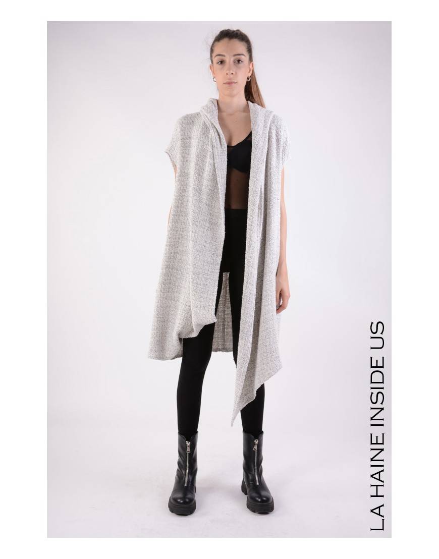 La haine inside us 4M LW676 CARDIGAN UNISEX D Bianco Sconto di tempo limitato
