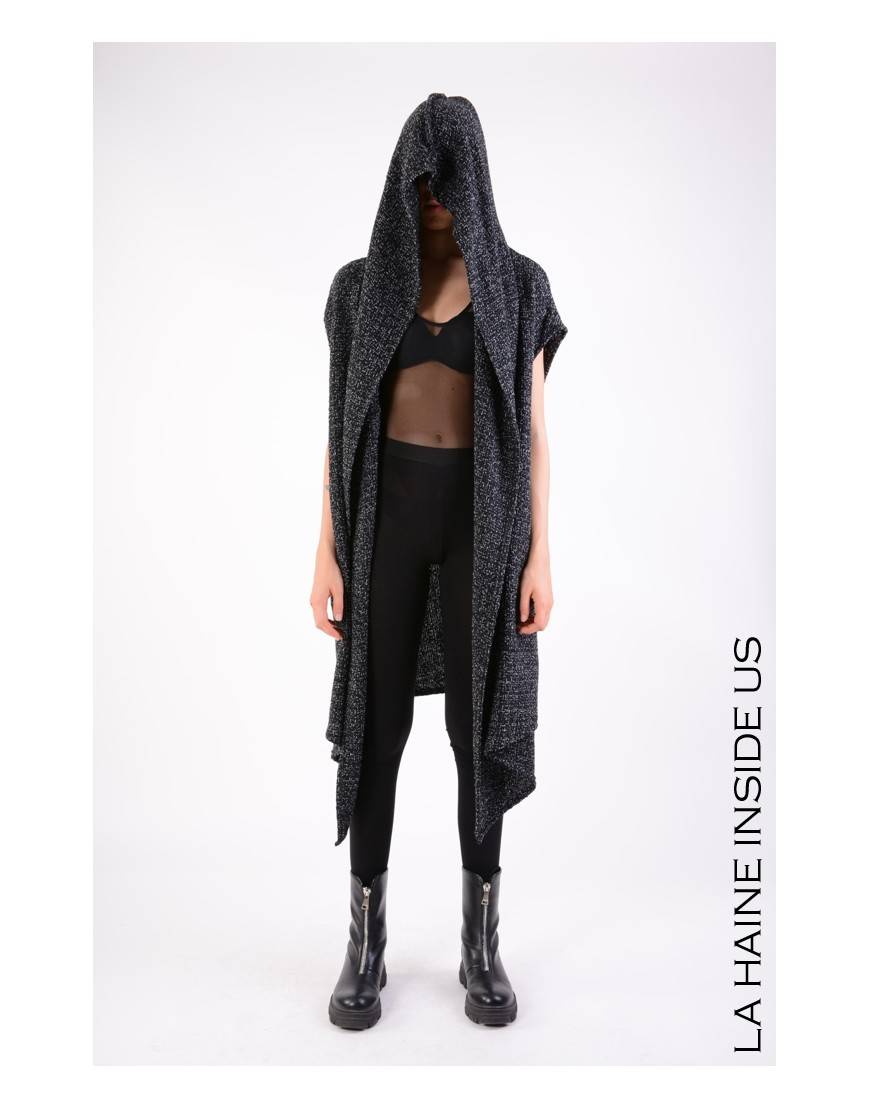 La haine inside us 4M LW676 CARDIGAN UNISEX D Nero Negozio online di fabbrica